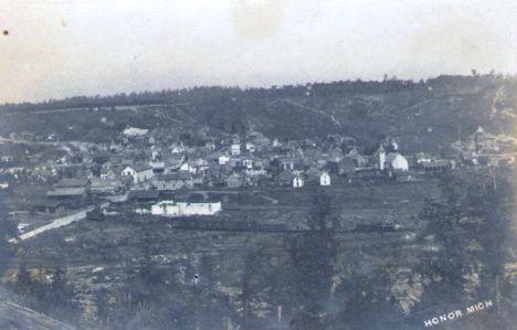 Birdseye view of Honor, MI